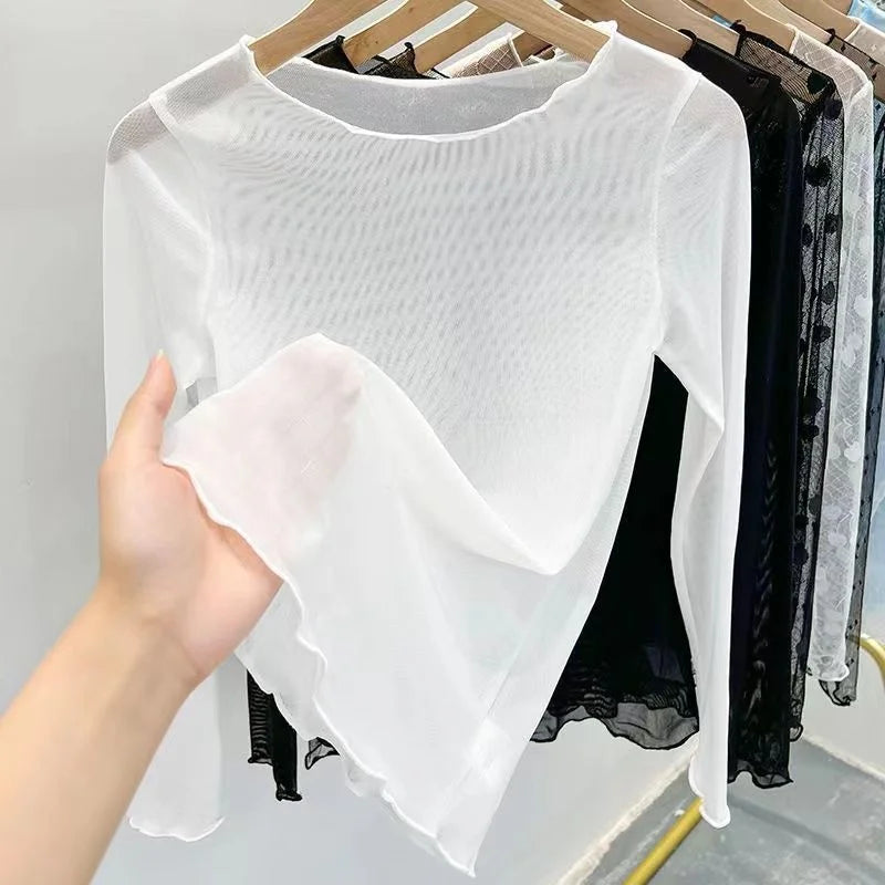 Sheer Lace Summer Blouse